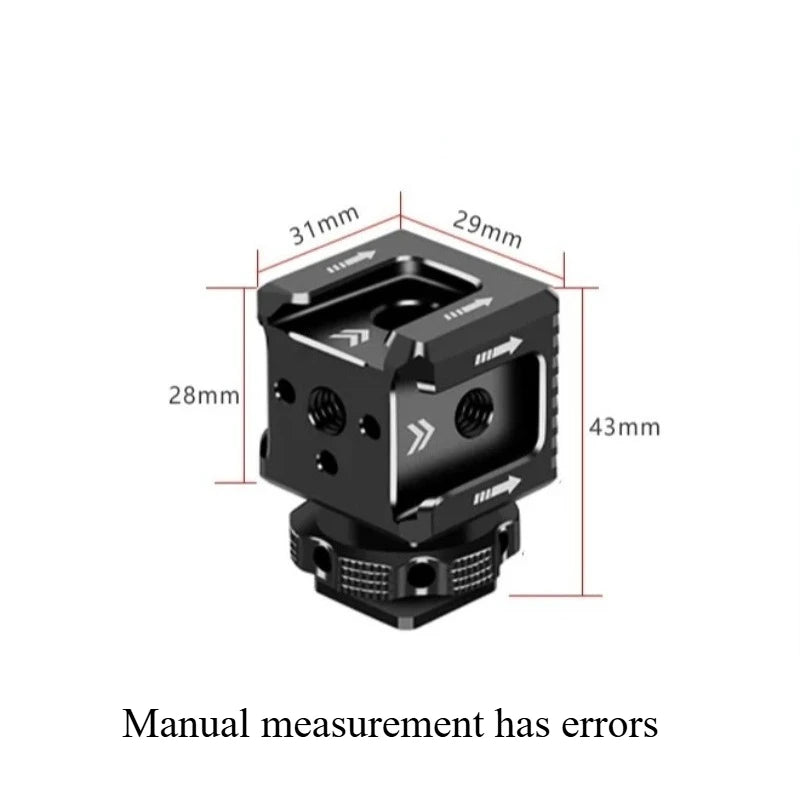 Triple Cold Shoe Mount Adapter for DSLR Camera Cage Rig Camera Cage Accessory Axl