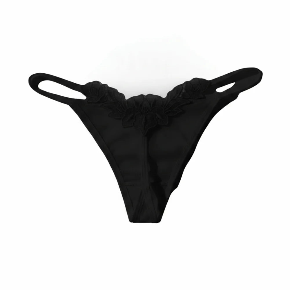 Women's Low Rise Lace Thong Panties – G-String Briefs Women's Thong Panties Axl Black M 1pc
