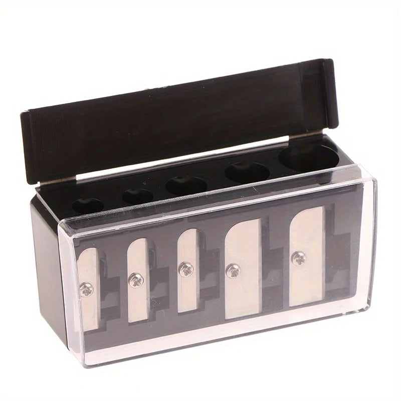 5-Hole Cosmetic Pencil Sharpener with Lid – Eyeliner & Lipliner Cosmetic Pencil Sharpener Axl