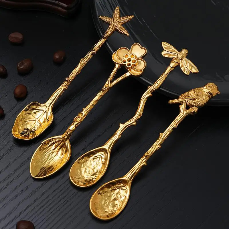 Retro Zinc Alloy Dessert Coffee Stirring Spoon – Dragonfly Design Dessert Stirring Spoon Axl
