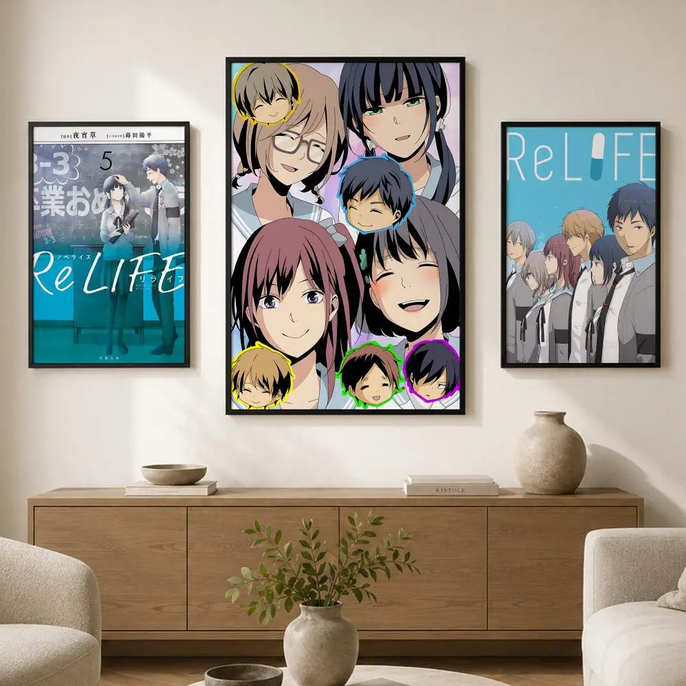 ReLIFE Anime Waterproof PVC Wall Poster – Peel & Stick HD Art Anime Wall Poster Axl
