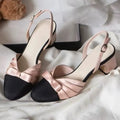 Women's Bow Slingback Mid Heel Sandals – Buckle Strap Pumps Slingback Heel Sandals Axl Pink 35