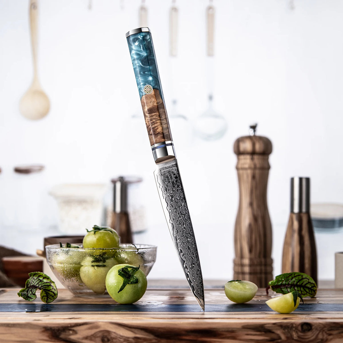 Grandsharp 67-Layer Damascus Steel Chef Knife Blue Handle Damascus Chef Knife Axl