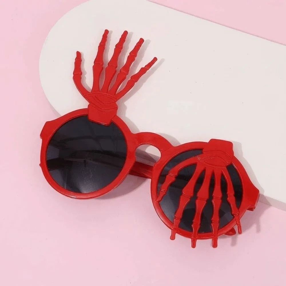 Skeleton Hand Halloween Costume Sunglasses | Spider Web Frame Costume Eyeglasses Axl Style 6