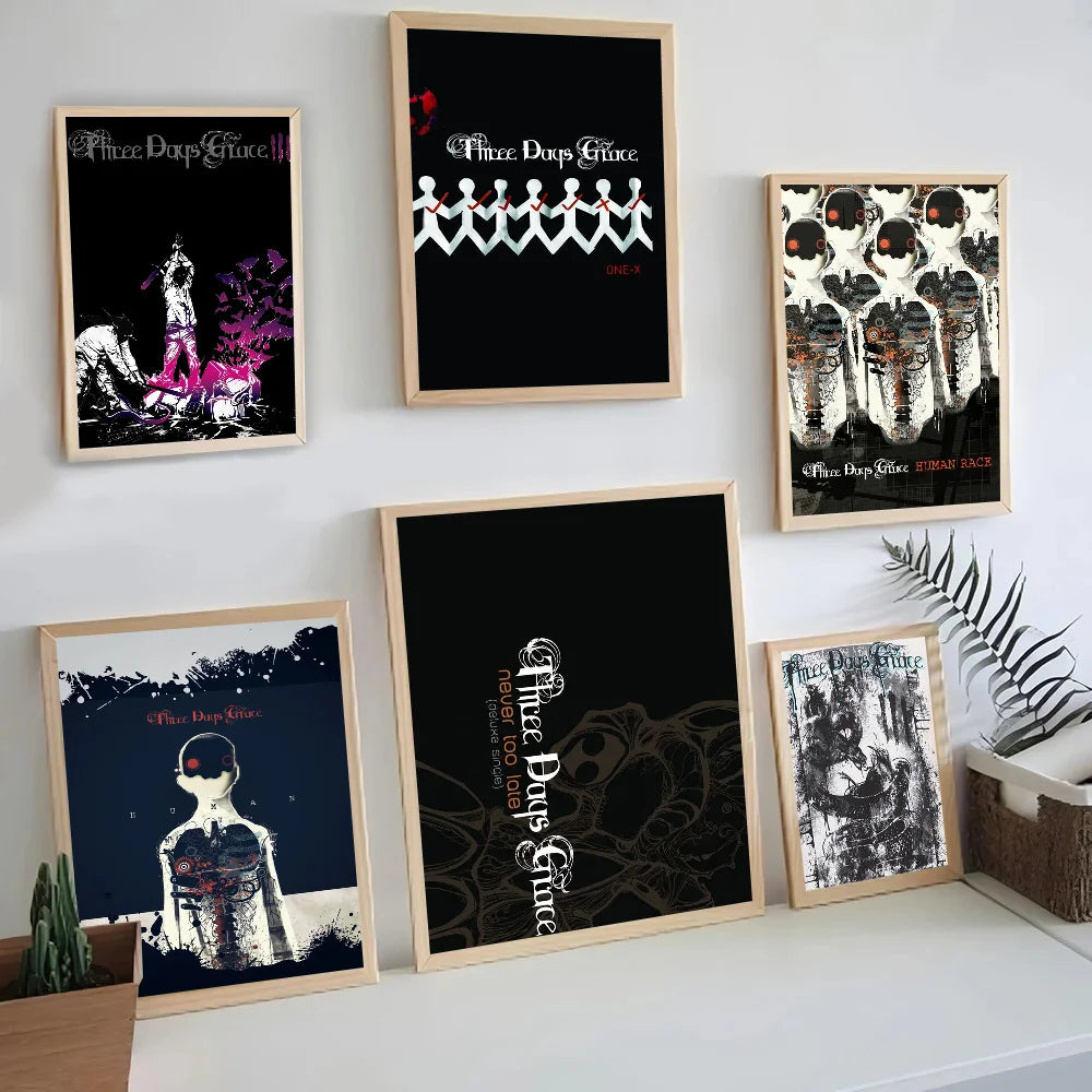 Three Days Grace Band Poster – Waterproof Self-Adhesive Wall Art Wall Art Poster Axl