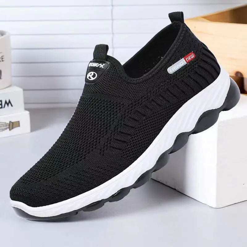 Men's Breathable Mesh Casual Sneakers – Lightweight Dad Shoes Casual Sneakers Axl black 43