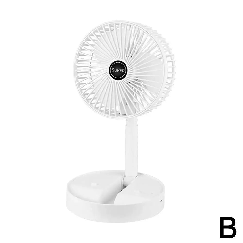 USB Rechargeable Mini Folding Stand Fan – Desk & Floor Portable Electric Fan Axl black