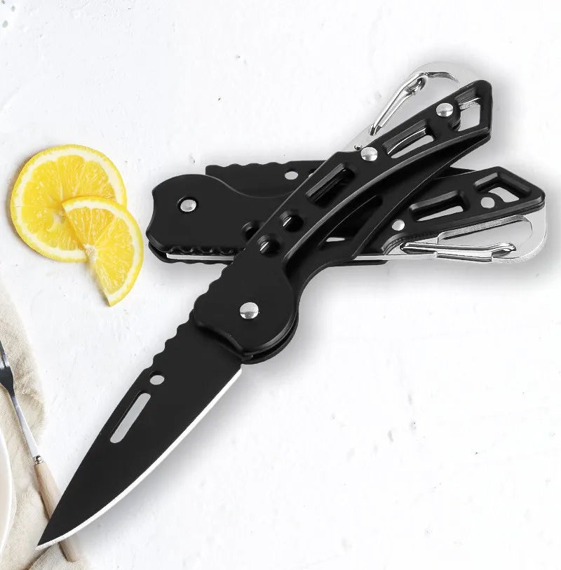 Stainless Steel Folding Fruit Knife – Non-Slip Handle & Keychain Folding Pocket Knife Axl