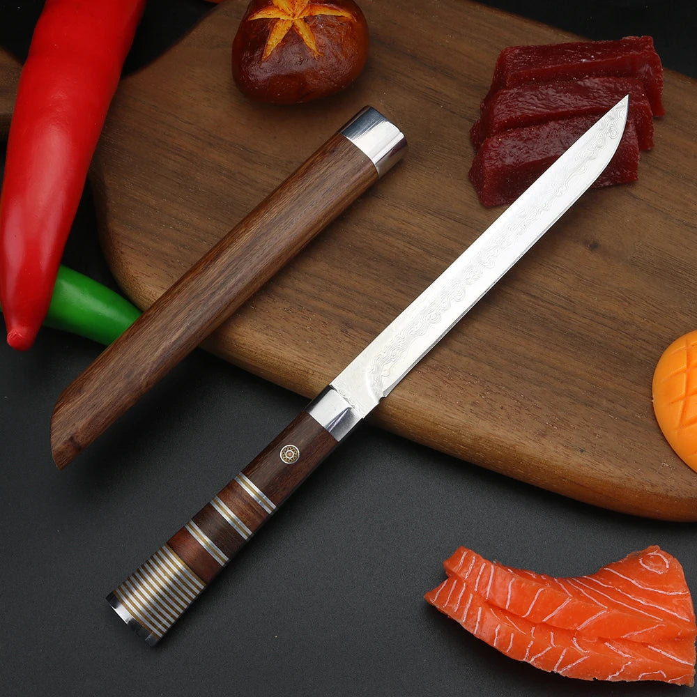 XUAN FENG D2 Steel Chef Knife – Sharp Wood Handle Meat Knife Chef Kitchen Knife Axl