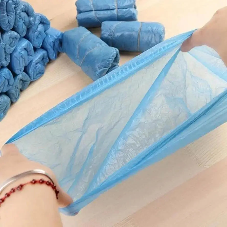 100-Pack Disposable Waterproof Shoe Covers – Non-Slip Overshoes Disposable Shoe Covers Axl