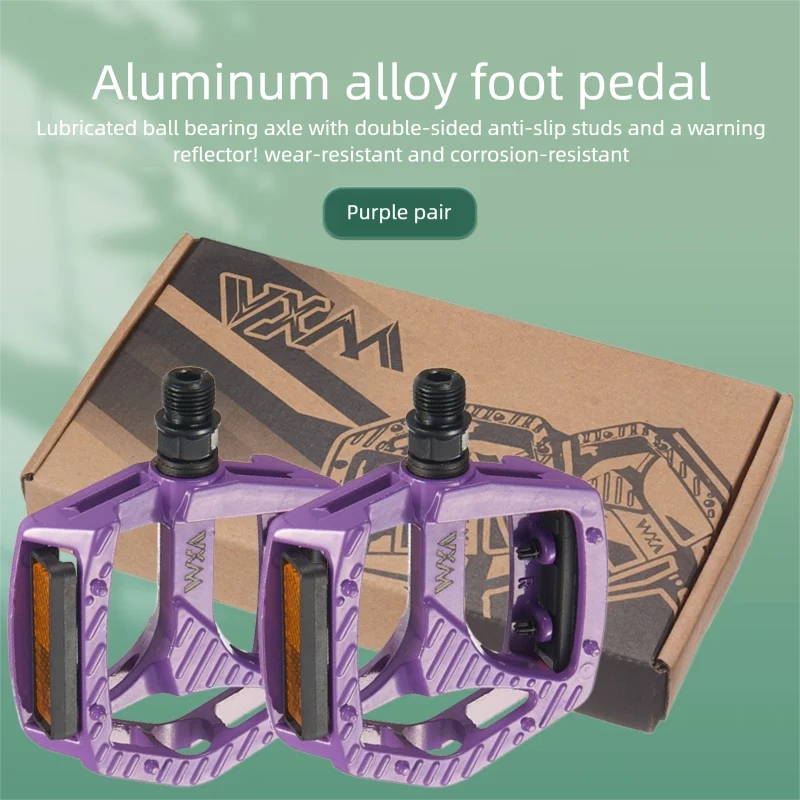 Ultralight Aluminum MTB Bike Pedals – Non-Slip Wide Platform Bike Pedals Axl purple