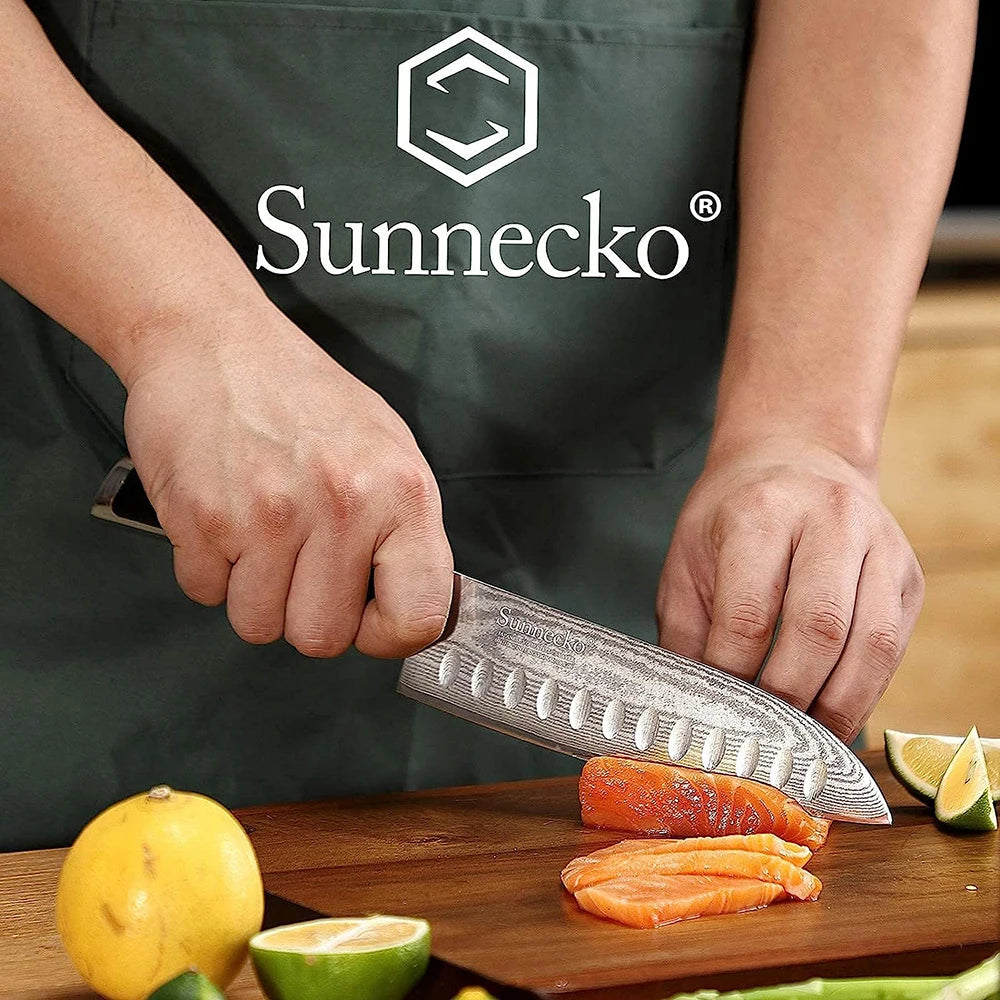 Sunnecko Damascus Santoku Knife Set – VG10 Steel & G10 Handle Damascus Santoku Knife Axl