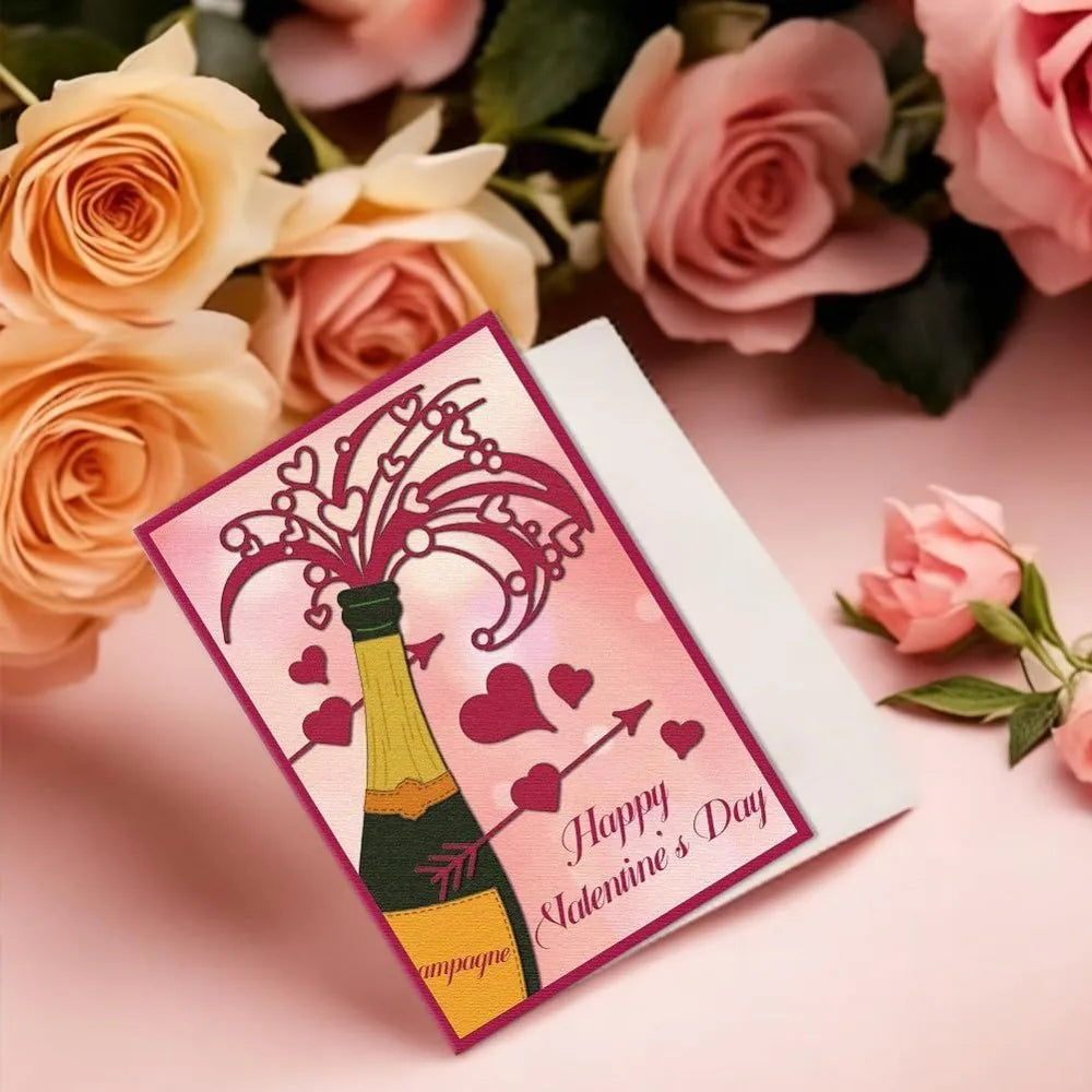 Champagne Love Die Cuts – Celebration Frame Scrapbooking Stencils Scrapbooking Cutting Dies Axl