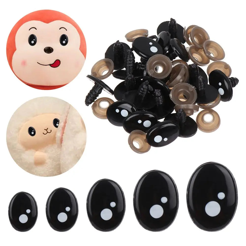 Oval Plastic Safety Eyes for Dolls, Bears & Puppets – 20/40 Pcs Doll Safety Eyes Axl