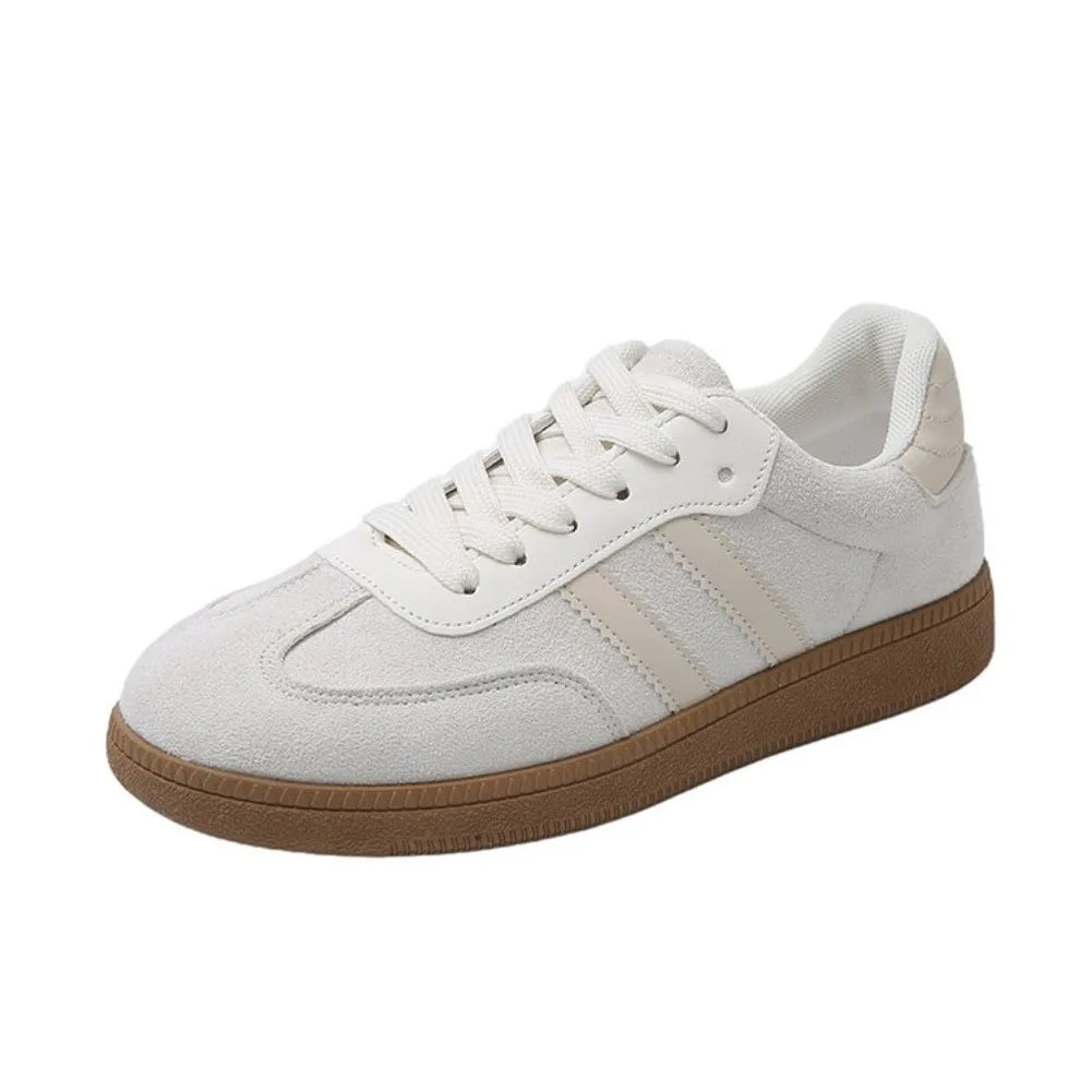 Women's Lace-Up Vulcanized Flat Sneakers – Fashion Trainers Women's Flat Sneakers Axl GRAY 38