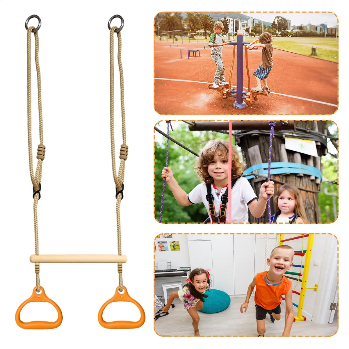 Ergonomic Monkey Bar Trapeze Swing for Kids & Adults Trapeze Swing Bar Axl