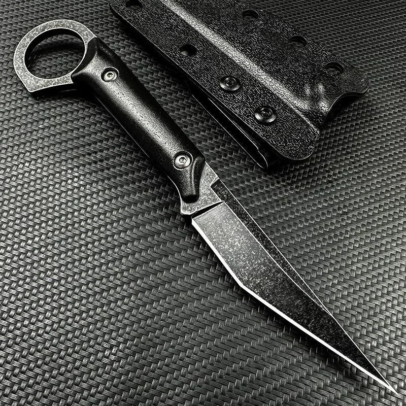 YRIDEFE EDC Fixed Blade Straight Knife with Sheath Fixed Blade Knife Axl 1pcs