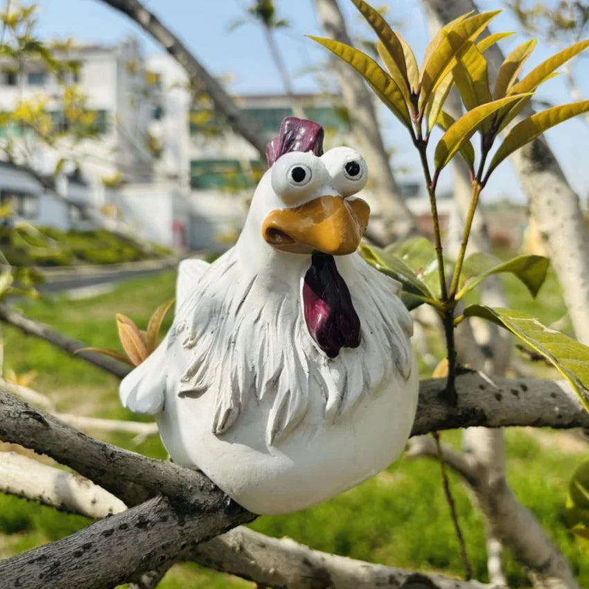 Funny Chicken Fence Decor – Resin Hen Garden Sculpture Garden Sculpture Axl