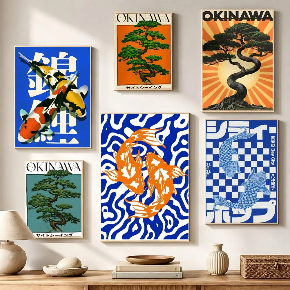 Japanese Koi Fish Waterproof PVC Wall Sticker Poster | Home Décor Wall Sticker Poster Axl