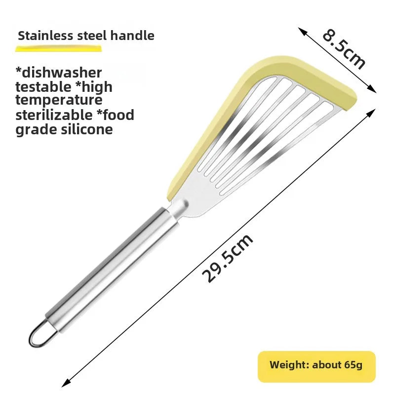 Stainless Steel Frying Spatula – Heat-Resistant Kitchen Turner Cooking Spatula Axl Yellow-Stainless Ste