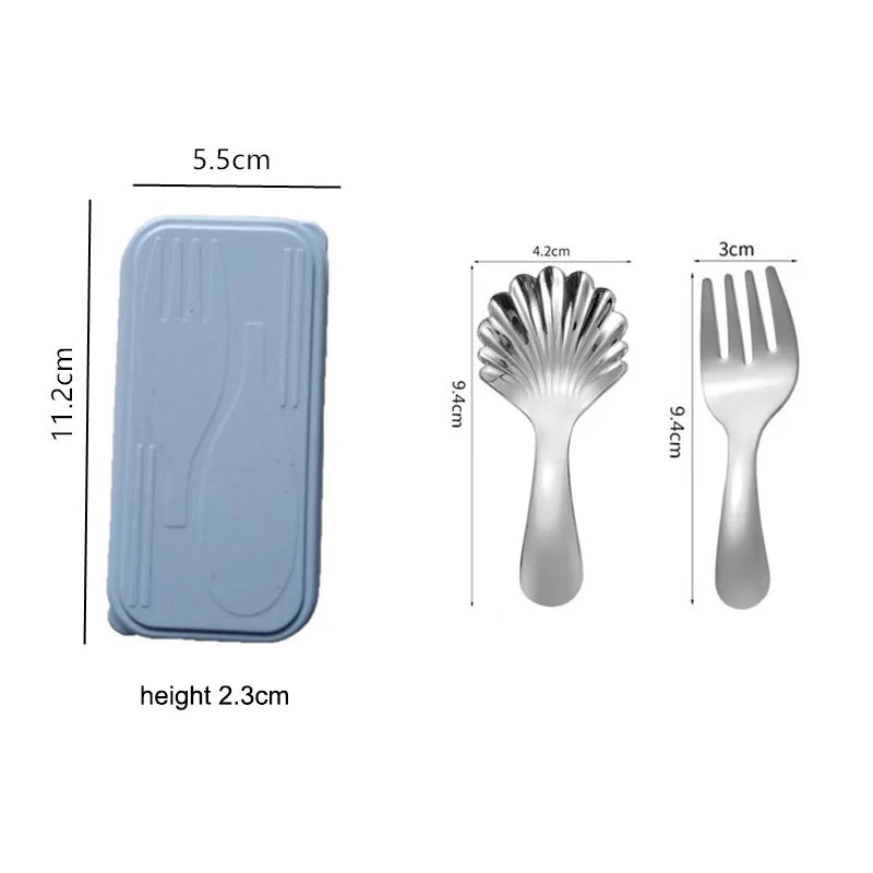 Mini Stainless Steel Spoon & Fork Set – Portable Camping Cutlery Portable Cutlery Set Axl New Silver 2Pcs