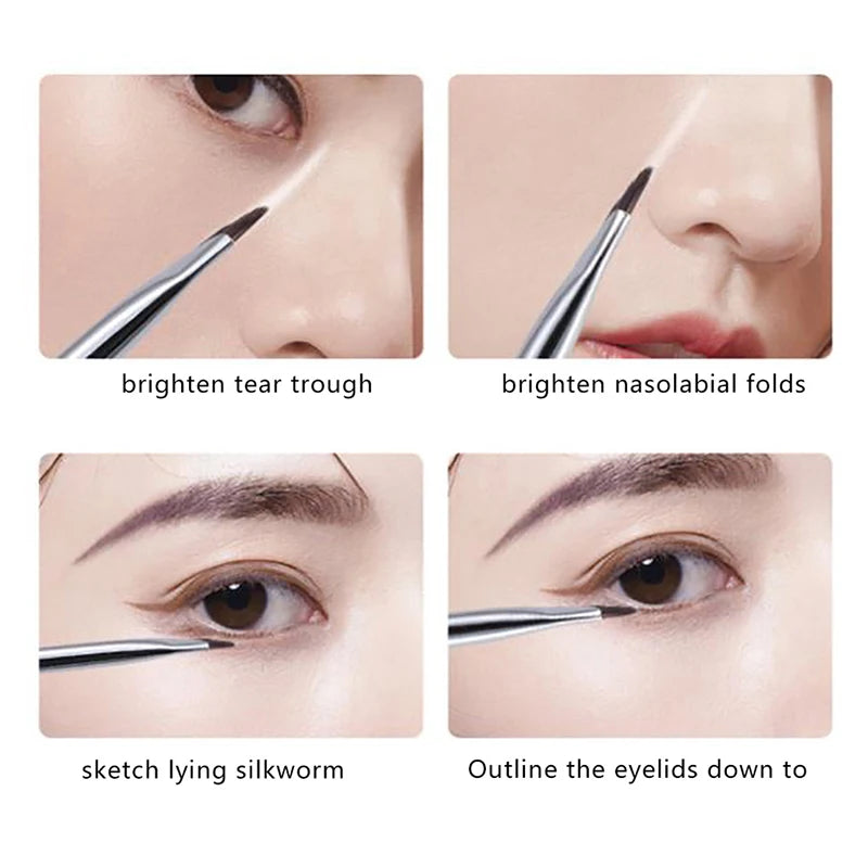 Ultra Thin Angled Eyeliner & Eyebrow Detail Makeup Brush Makeup Brush Axl