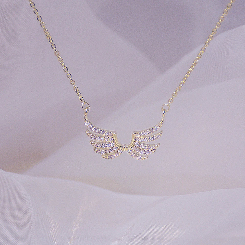 Huitan Wing CZ Pendant Necklace – Women's Fashion Jewelry Pendant Necklace Axl
