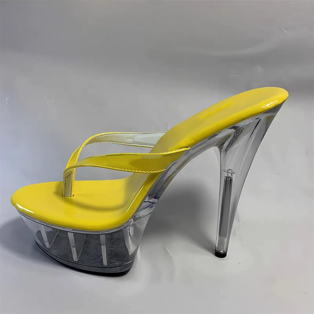 Women's 15cm Stiletto Platform Slippers – 6-Inch High Heels Stiletto Platform Slippers Axl Yellow 40