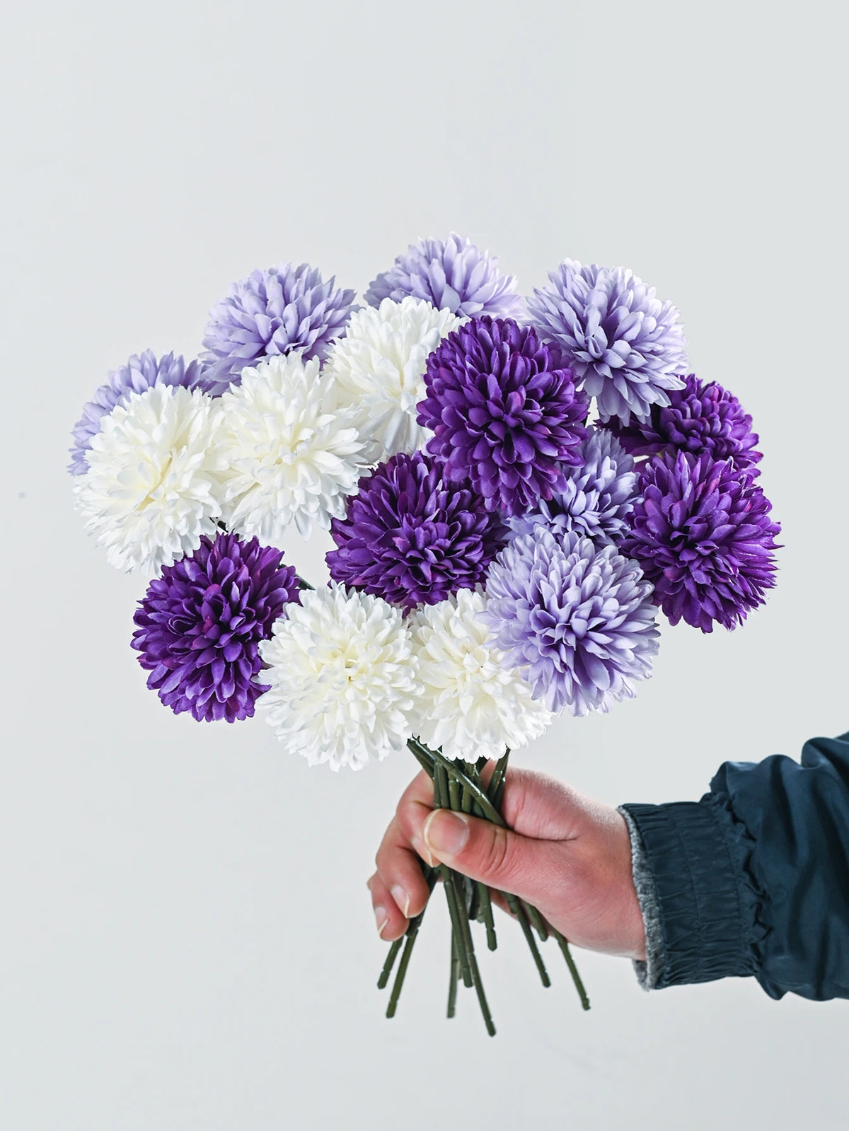5-Pack Artificial Silk Chrysanthemum Ball Bouquet | Home Decor Artificial Flower Bouquet Axl