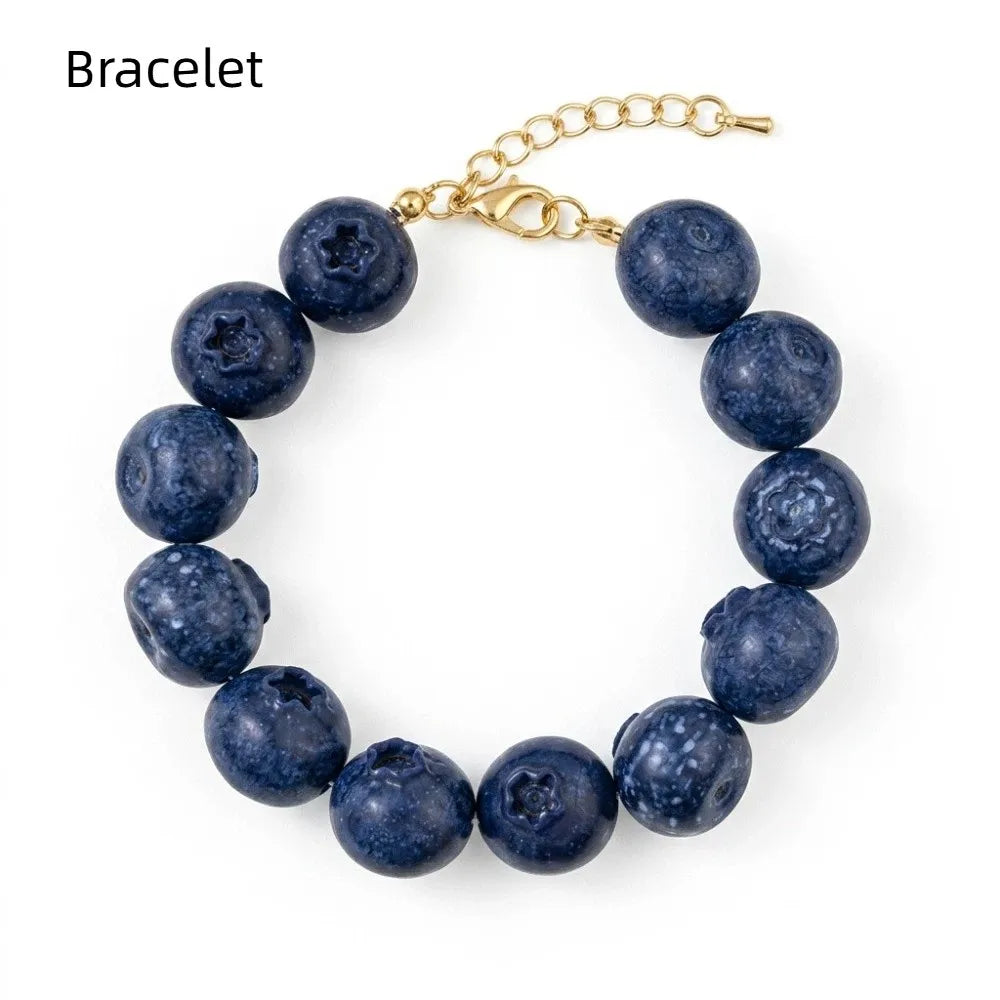 Layered Fruit Bead Necklace & Bracelet – Colorful Choker Bead Choker Necklace Axl Style 6