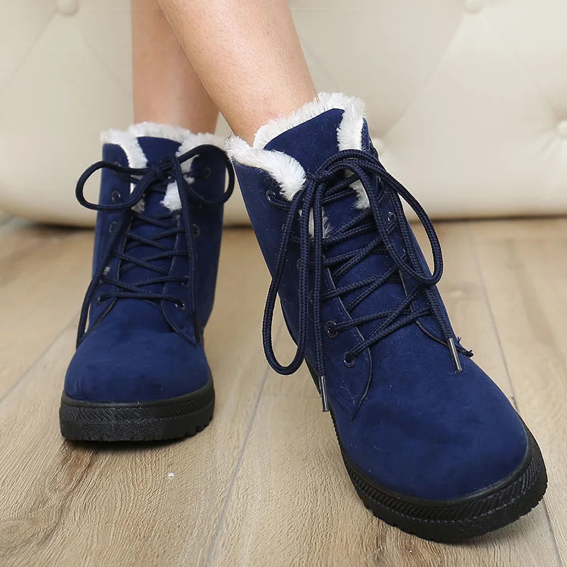 Women's Fur-Lined Ankle Boots – Winter Snow Boots with Heel Women's Ankle Boots Axl