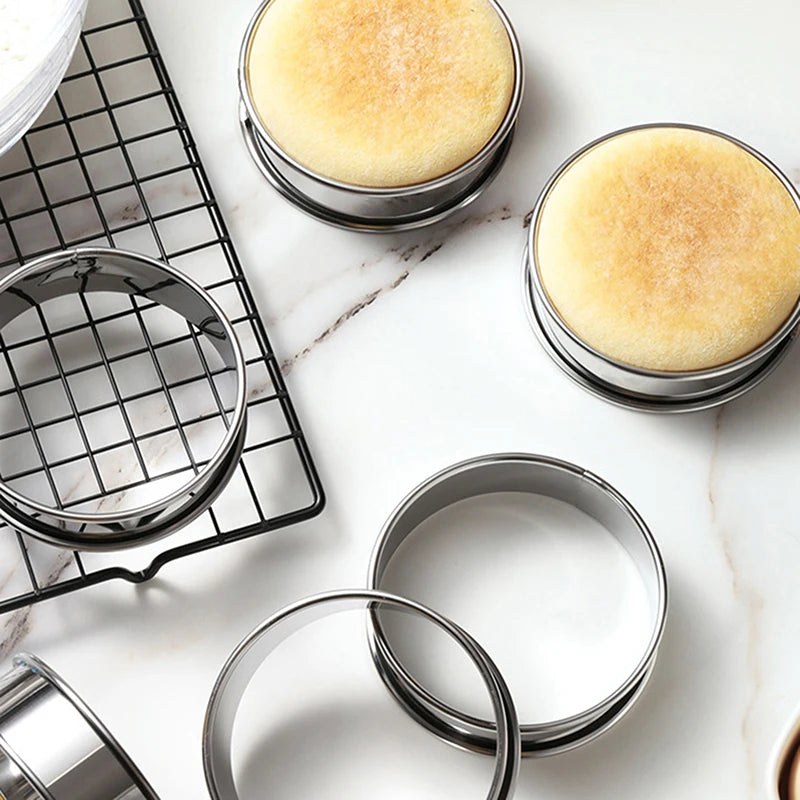 Stainless Steel Muffin & Crumpet Rings 8/9/10cm | Baking Molds Baking Mold Rings Axl