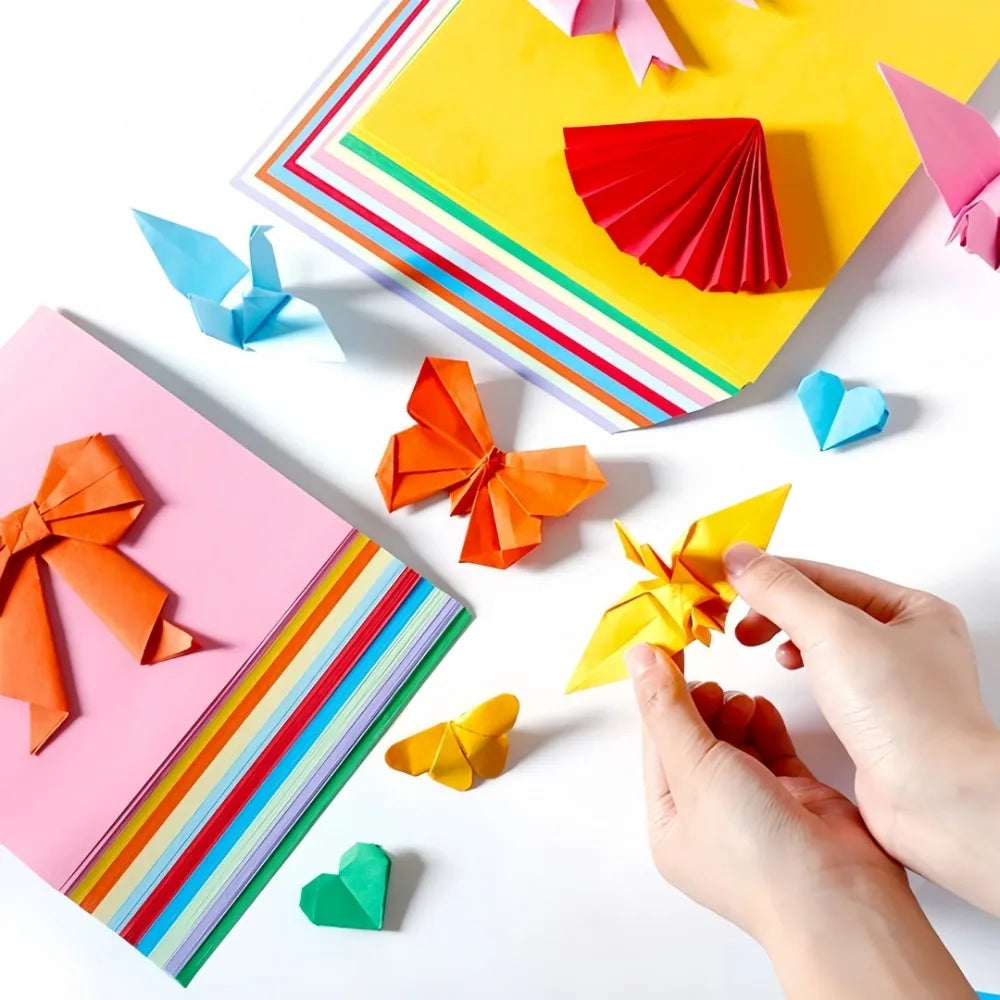 100 Sheets Square Origami Paper – Multi-Color DIY Craft Set Origami Paper Set Axl