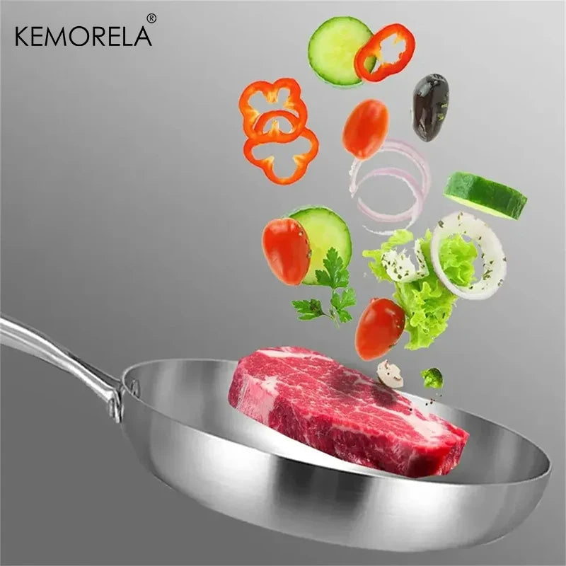 KEMORELA 5-Ply 304 Stainless Steel Frying Pan Set | 2/3 Piece Stainless Steel Frying Pan Axl
