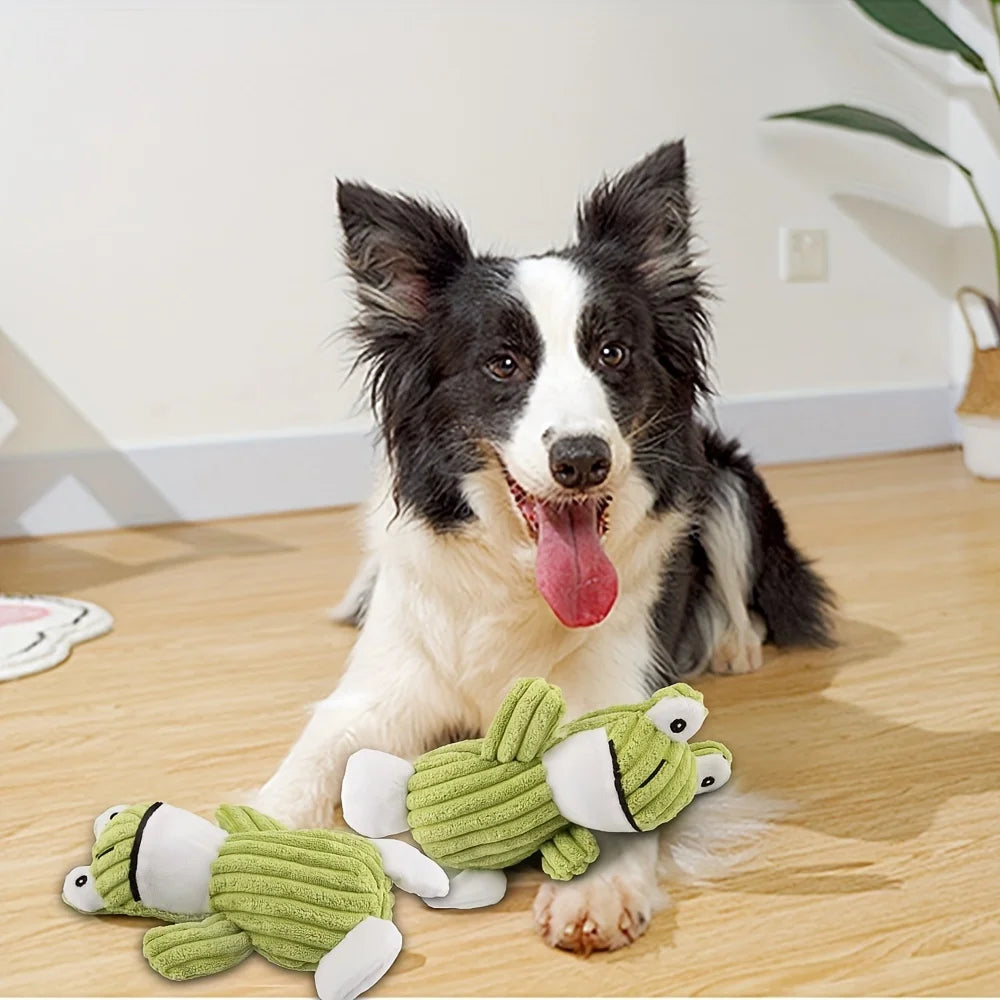Frog Plush Dog Squeaky Toy – Chew Toy for Puppies & Small Dogs Plush Dog Toy Axl