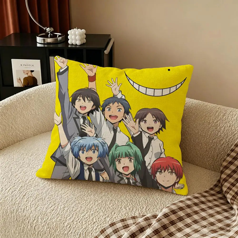 Anime Assassination Classroom Linen Cushion Cover – 6 Sizes Decorative Cushion Cover Axl