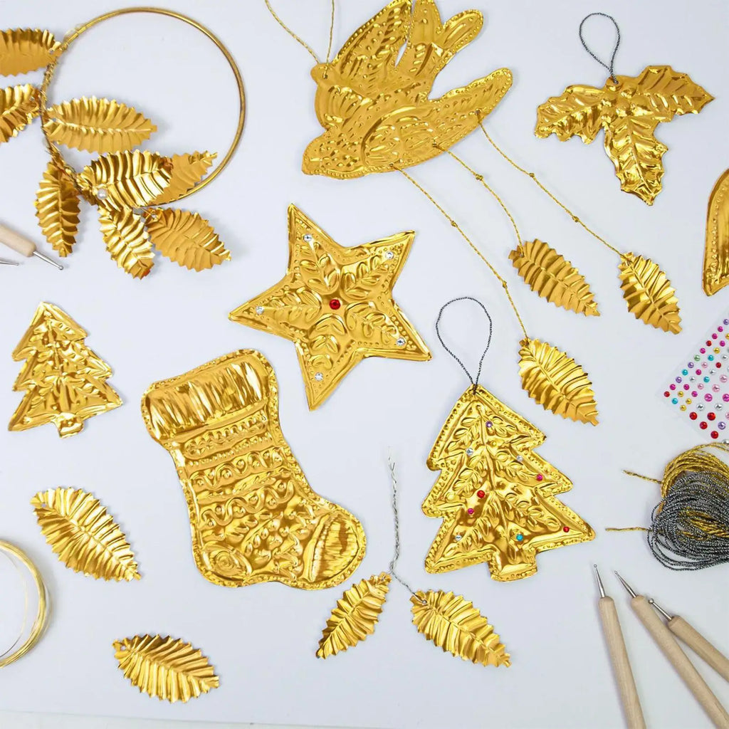 Gold & Silver Embossed Aluminum Foil Sheets – 20-Pc Craft Set Craft Foil Sheets Axl