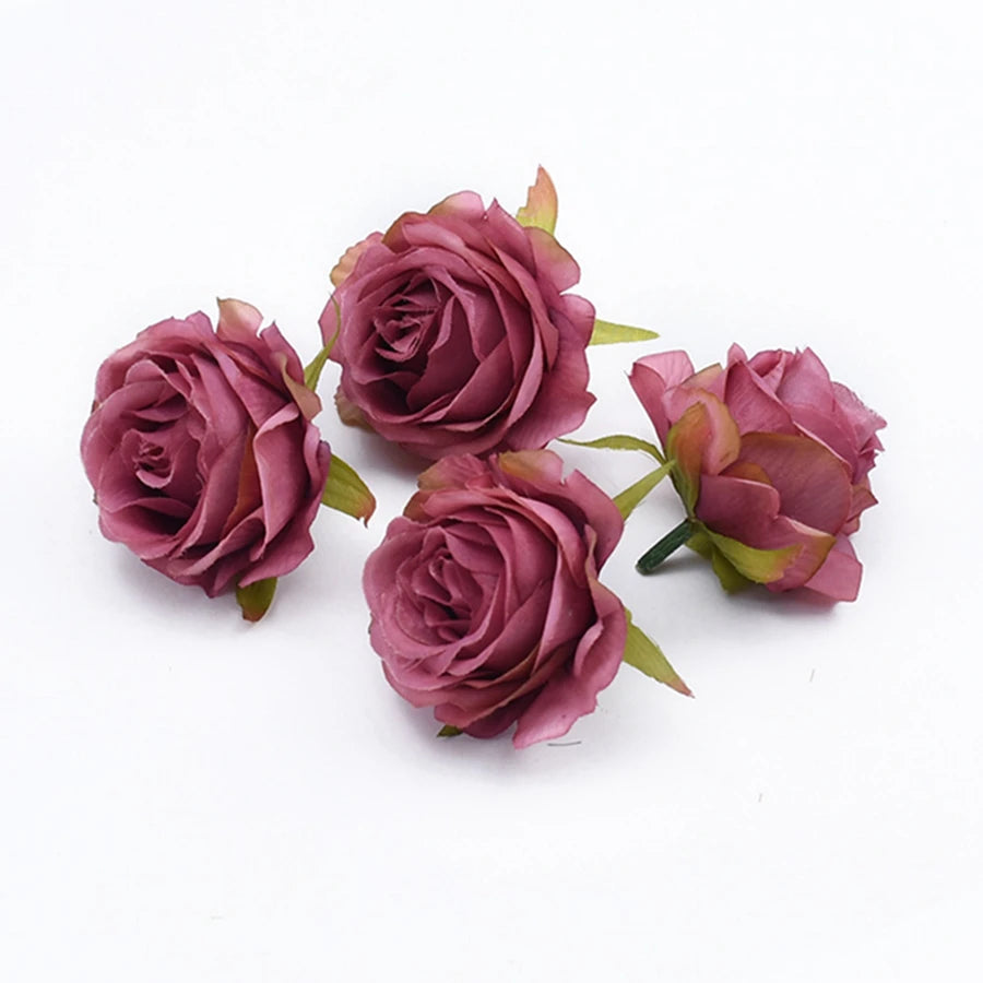 Silk Rose Flower Heads 10 Pcs – Wedding, Wreath & DIY Crafts Artificial Silk Flowers Axl Color 14 10 Pieces