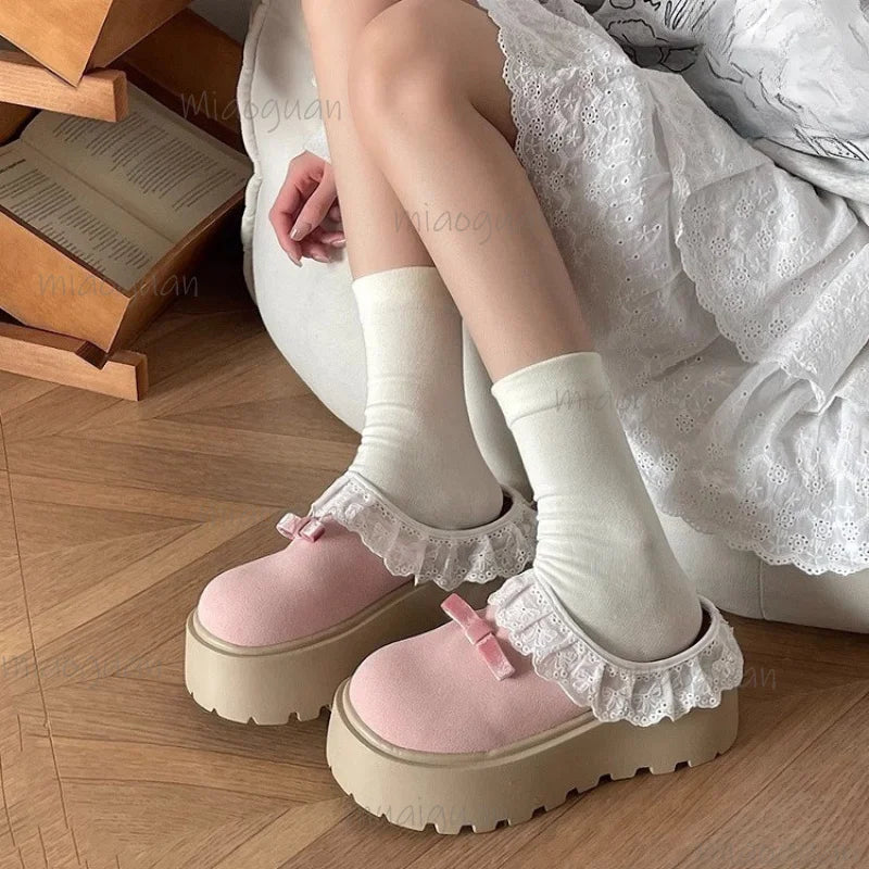 Women's Bow Wedge Platform Half Slippers – High Heel Mules Wedge Platform Mules Axl