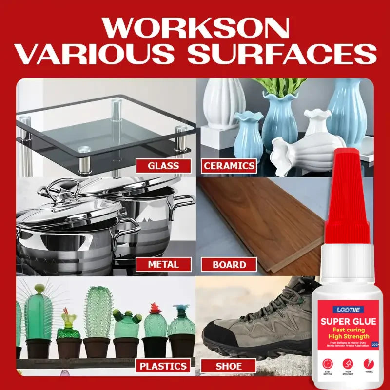 4-Pack Super Fast Bonding Glue | 10s Quick Fix Adhesive 20g Multi-Surface Adhesive Axl