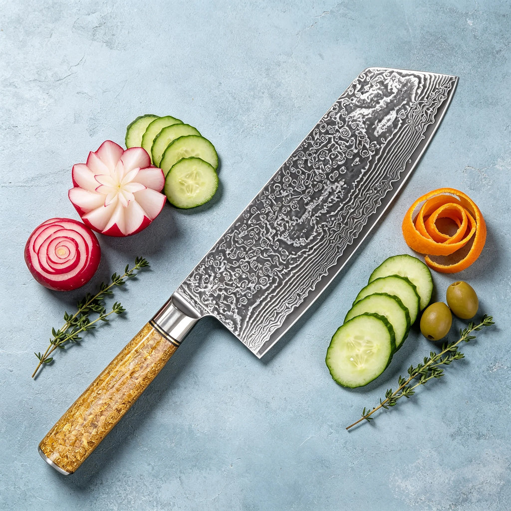 67-Layer Damascus Steel Cleaver | Professional Chef Knife Damascus Steel Cleaver Axl