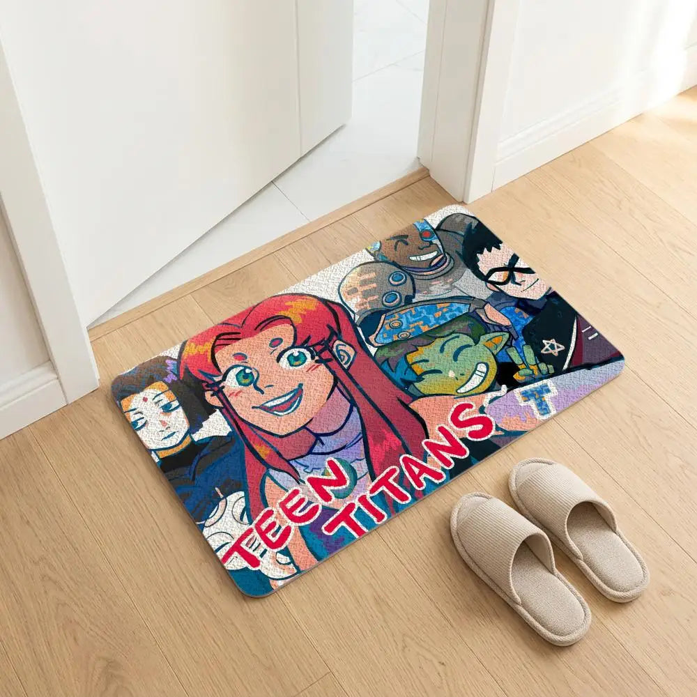Teen Titans Go! Diatomite Bath Mat – Non-Slip & Quick Dry Diatomite Bath Mat Axl White10 40x60cm