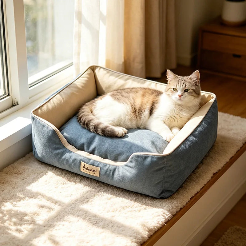 KEMORELA Four Season Cat & Dog Bed – Washable Anti-Slip Sofa Pet Sofa Bed Axl 50x40cm