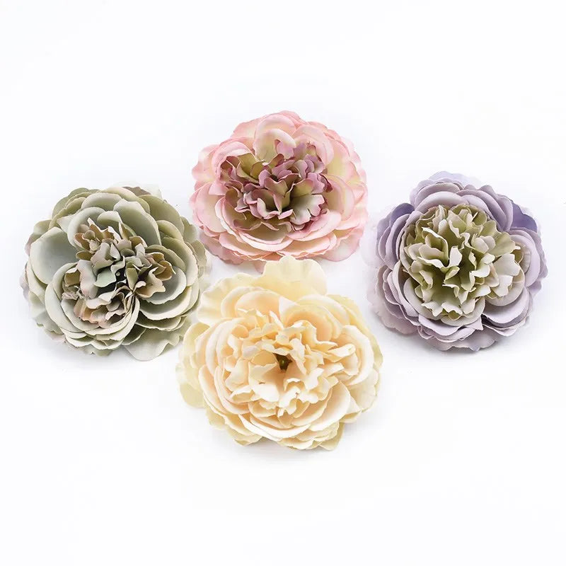 Silk Peony Artificial Flower Heads 5/10 Pcs – Wedding & Home Decor Artificial Silk Flowers Axl