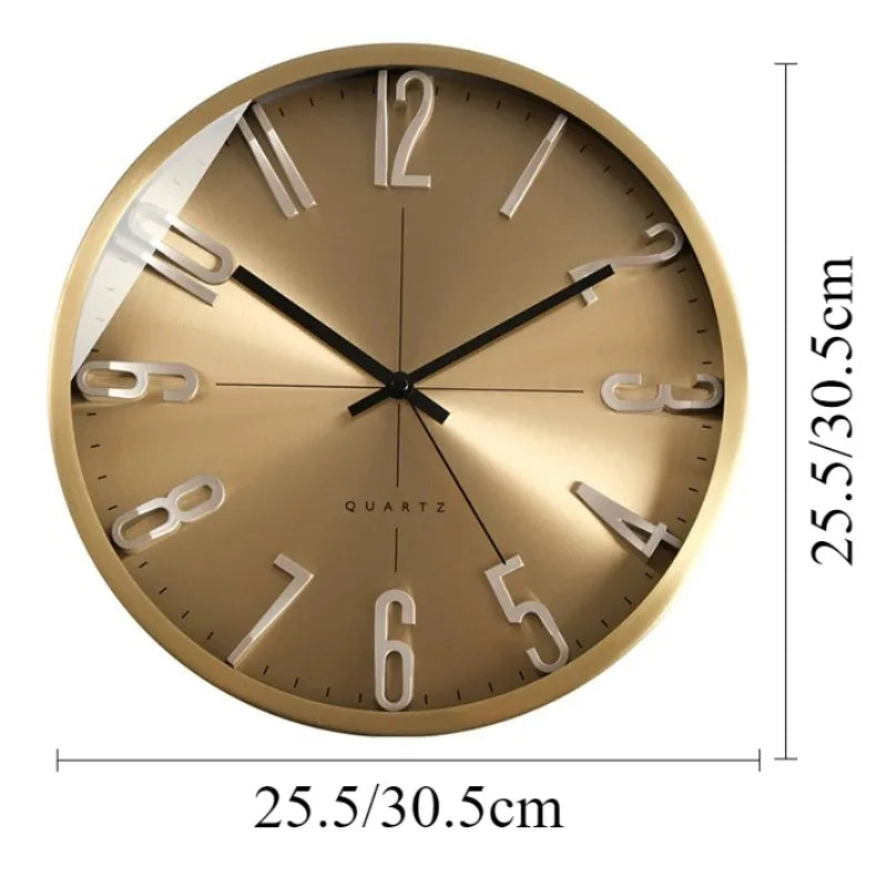 Modern Brass Wall Clock – Silent Minimalist Gold Home Decor Decorative Wall Clock Axl