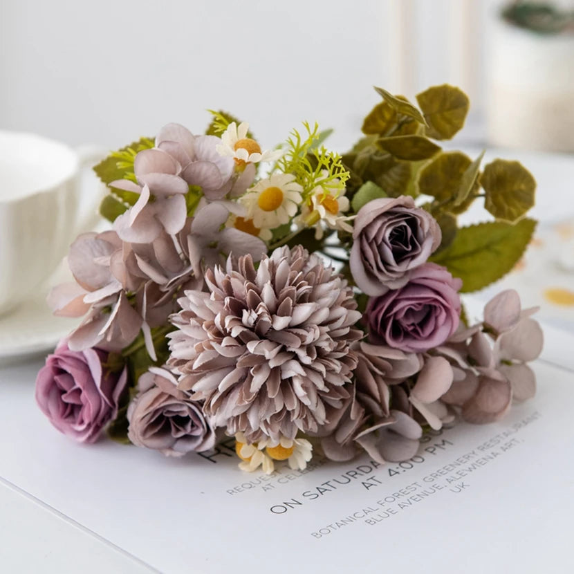 Artificial Chamomile Bouquet – Wedding, Home & Gift Decor Artificial Flower Bouquet Axl PURPLE 3 pcs