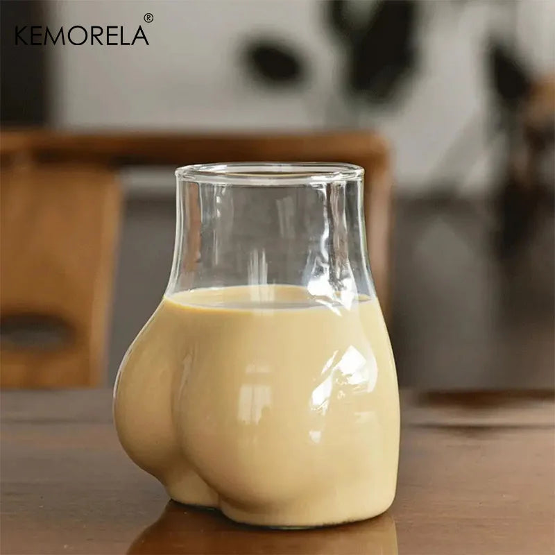 Funny Butt Shaped Glass Mug 450ml | Borosilicate Novelty Cup Novelty Glass Mug Axl