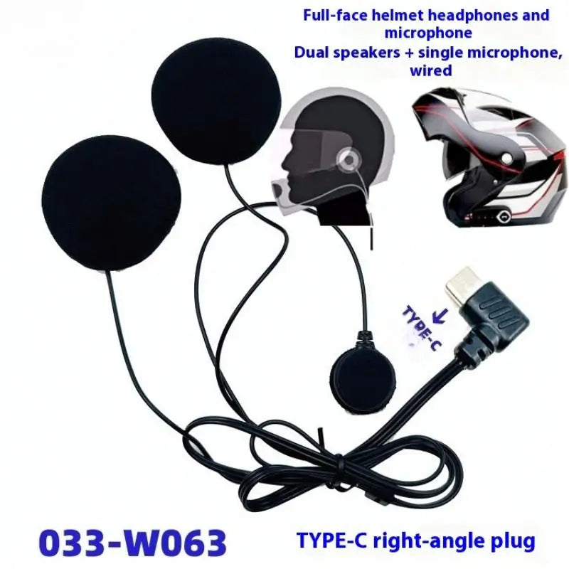 Type-C HD Noise Reduction Motorcycle Helmet Headset & Mic Helmet Headset Mic Axl
