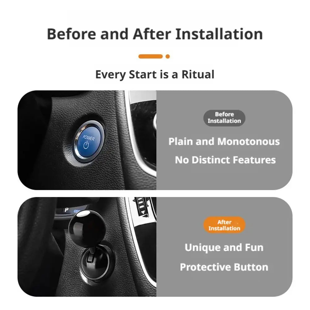 Pool Ball Push-to-Start Button Cover | Metal & ABS Car Decor Car Button Cover Axl