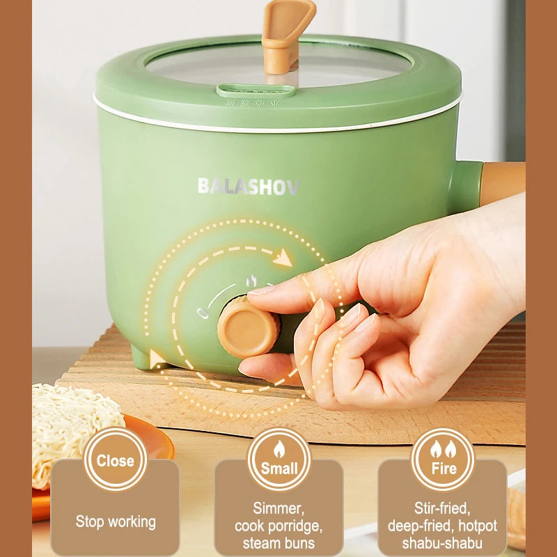 BALASHOV Mini Electric Hot Pot – Non-Stick Multifunction Cooker Mini Electric Cooker Axl